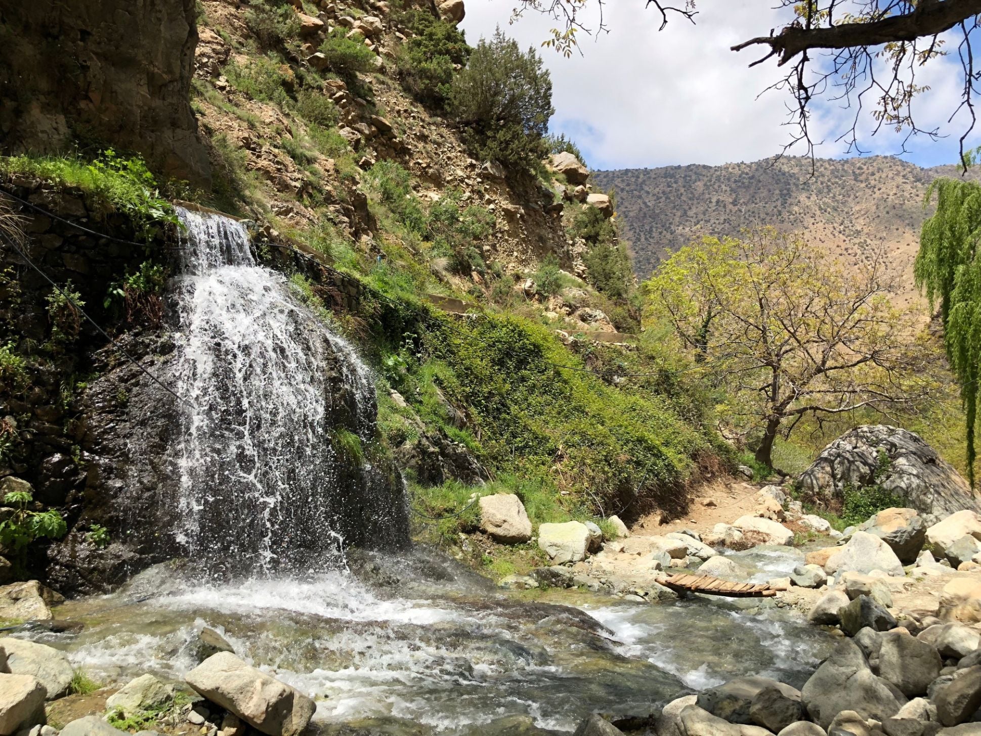 A waterfall in the Ourika Valley of Morocco’s Atlas Mountains